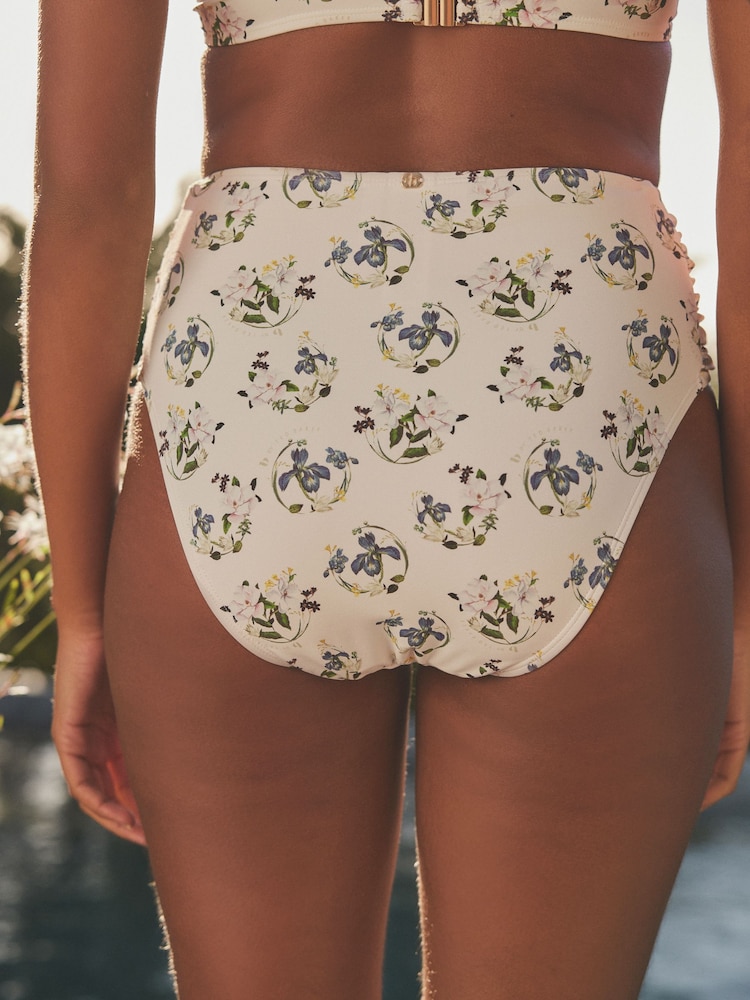 B by Ted Baker White Floral Print Bikini Briefs - Image 3 of 6