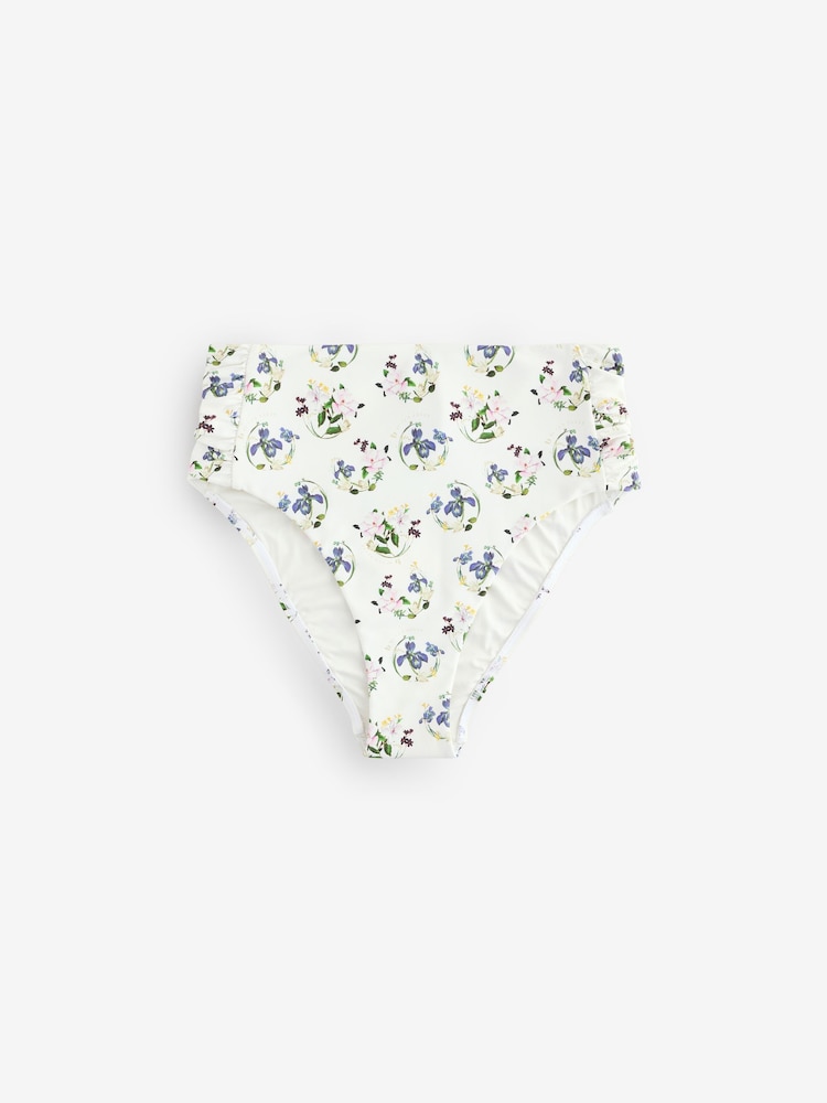 B by Ted Baker White Floral Print Bikini Briefs - Image 6 de 6