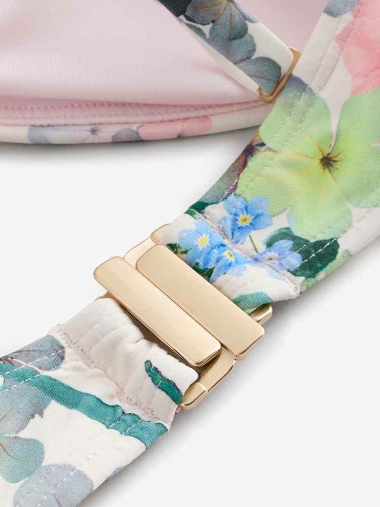 B by Ted Baker Ditsy Floral Bandeau Tie Detail Bikini Top - Image 7 of 7