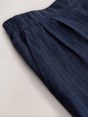 Navy Linen Knee Length Shorts - Image 3 of 4