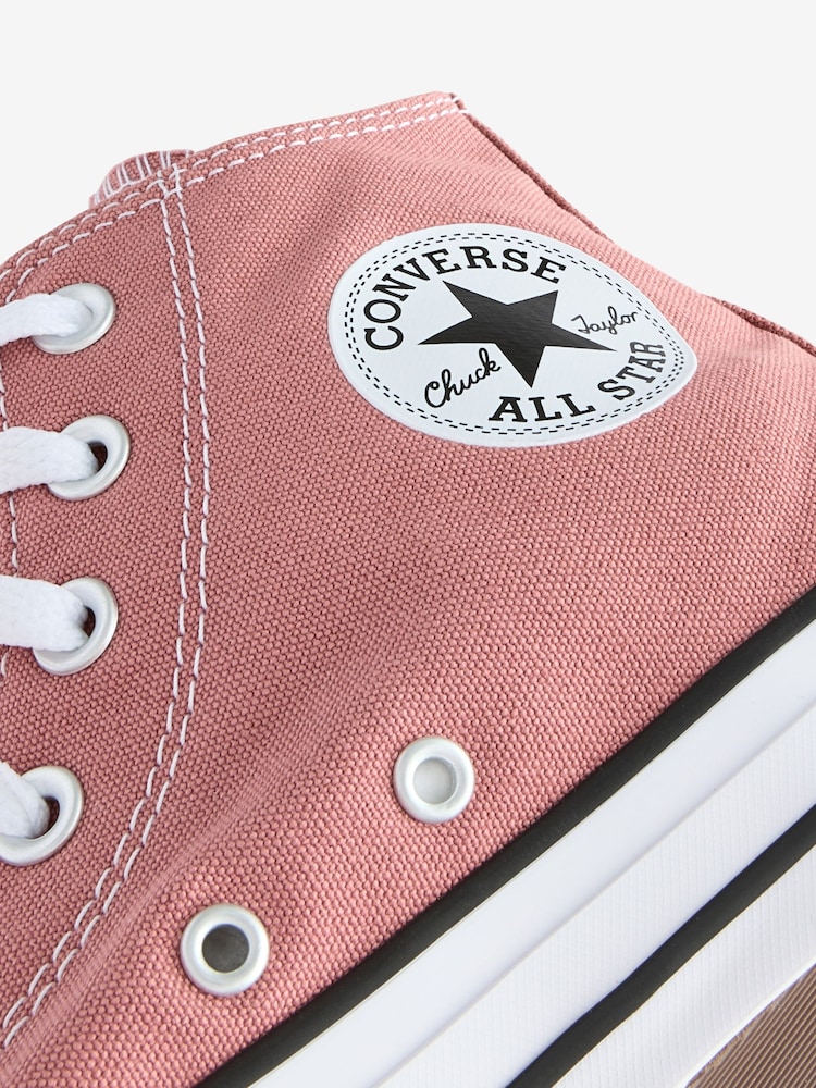 Converse Pink Chuck Taylor All Star High Trainers - Image 8 of 9