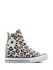 Converse Black Chuck Taylor Leopard Wedge Trainers - Image 4 of 10