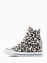 Converse Black Chuck Taylor Leopard Wedge Trainers - Image 5 of 10