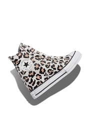 Converse Black Chuck Taylor Leopard Wedge Trainers - Image 6 of 10