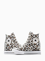 Converse Black Chuck Taylor Leopard Wedge Trainers - Image 8 of 10