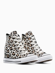 Converse Black Chuck Taylor Leopard Wedge Trainers - Image 9 of 10