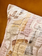 Ochre Yellow 100% Cotton Ria 40 x 59cm Abstract Velvet Cushion - Image 2 of 5
