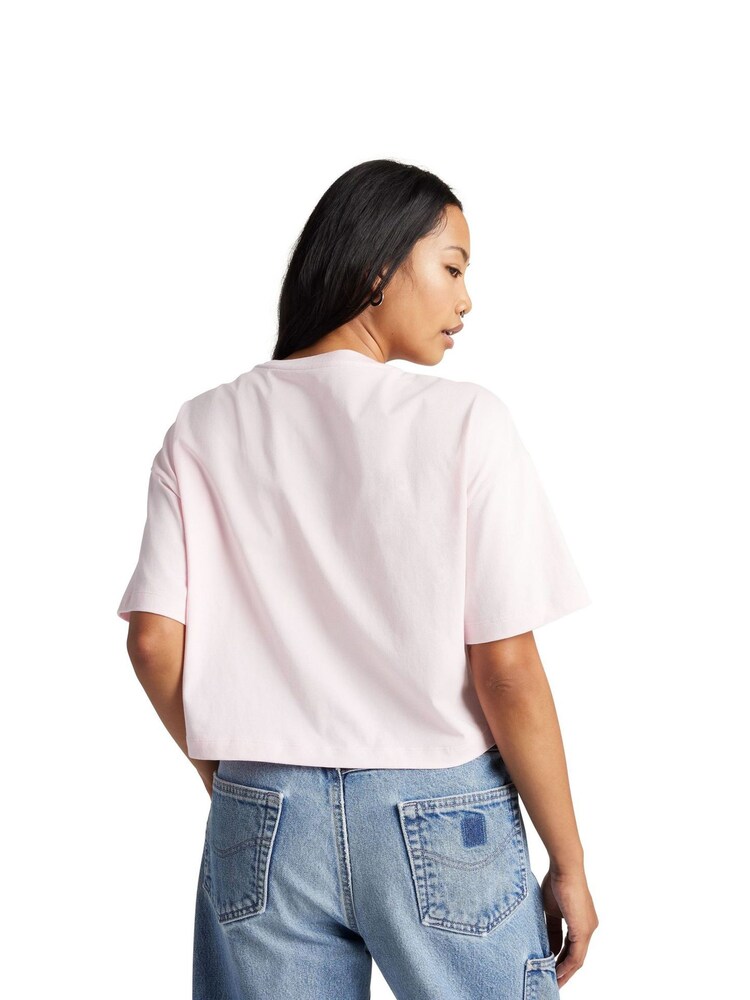 Converse Pink Oversized Hearts Cropped T-Shirt - Image 3 of 5