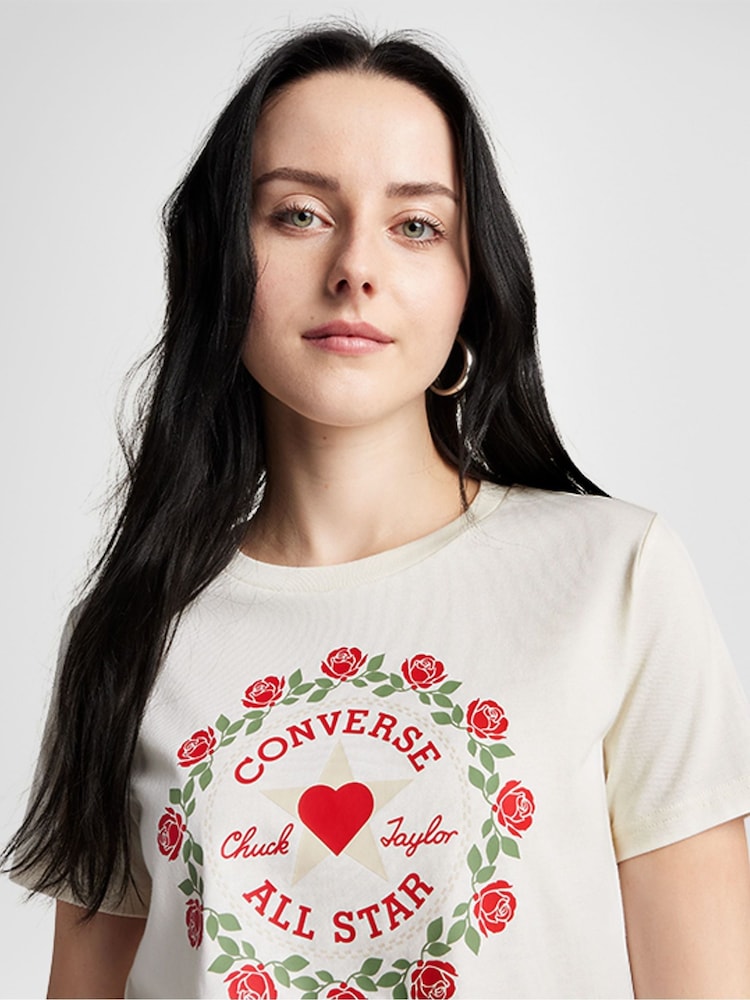 Converse White Slim Fit T-Shirt - Image 1 of 4