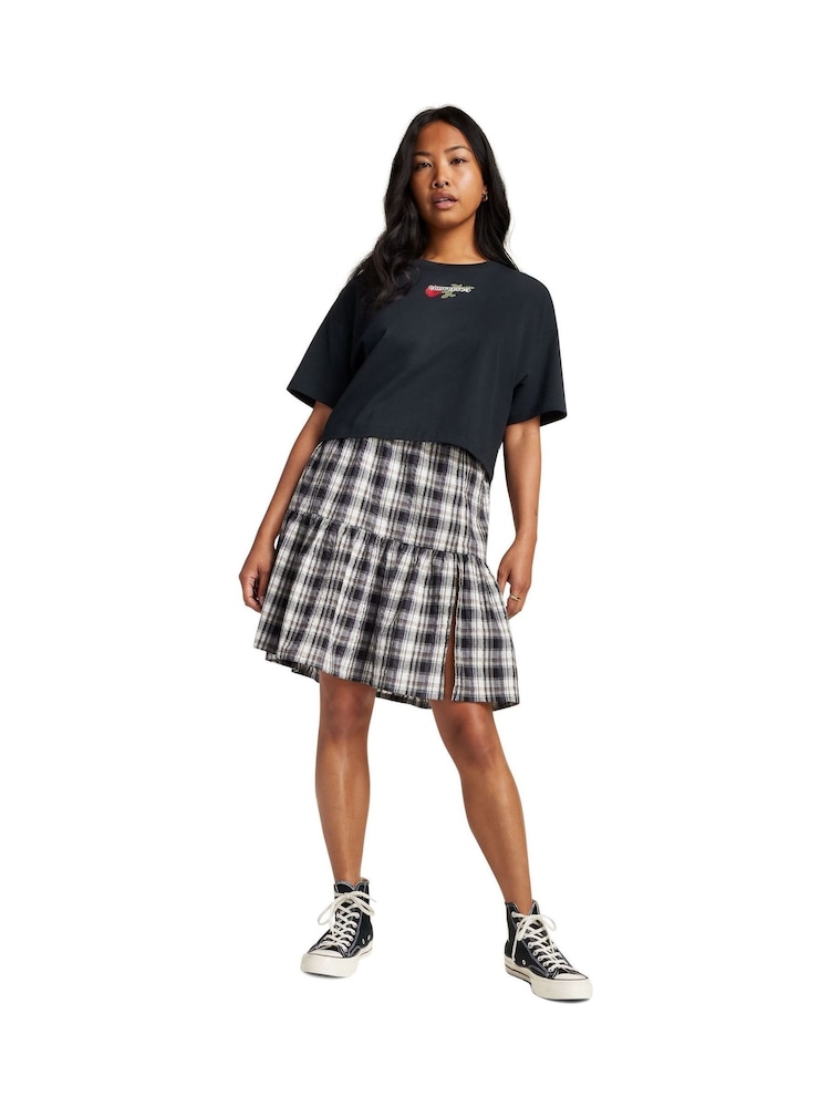 Converse Black Oversized Hearts Cropped T-Shirt - Image 3 of 6