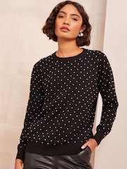 Friends Like These Black Hotfix Knit Jumper - Image 2 of 4