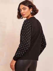 Friends Like These Black Hotfix Knit Jumper - Image 4 of 4