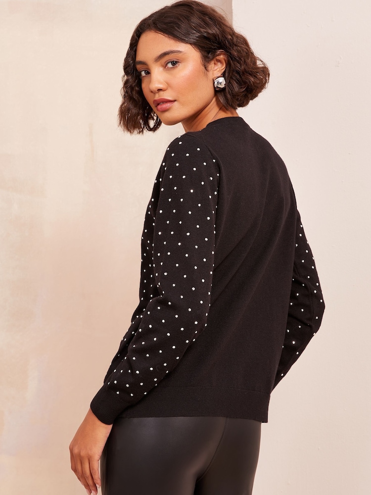Friends Like These Black Hotfix Knit Jumper - Image 4 of 4