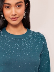 Friends Like These Teal Blue Hotfix Knit Jumper - Image 2 of 4