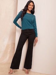 Friends Like These Teal Blue Hotfix Knit Jumper - Image 3 of 4
