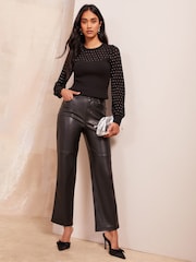 Friends Like These Black Yoke Stitch Sleeve Jumper - Image 3 of 4