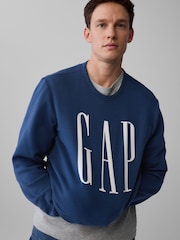 Blau - Gap Rundhalspullover mit Logo - Bild 4 von 5