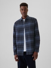 Gap Blue Midweight Cotton Long Sleeve Flannel Shirt - Image 1 of 5