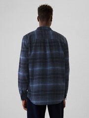 Gap Blue Midweight Cotton Long Sleeve Flannel Shirt - Image 2 of 5