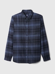 Gap Blue Midweight Cotton Long Sleeve Flannel Shirt - Image 5 of 5