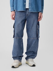 Gap Blue Cargo Baggy Jeans - Image 1 of 5