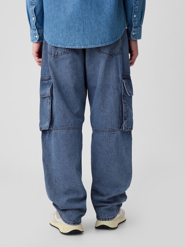 Gap Blue Cargo Baggy Jeans - Image 2 of 5