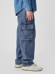 Gap Blue Cargo Baggy Jeans - Image 3 of 5