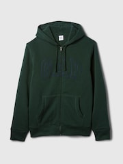 Verde - Gap Logo Sherpa-Lined Zip Up Hoodie d - Image 5 of 5