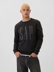 Schwarz - Gap Rundhalspullover mit Logo - Bild 1 von 4