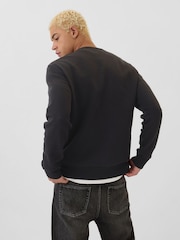 Schwarz - Gap Rundhalspullover mit Logo - Bild 2 von 4