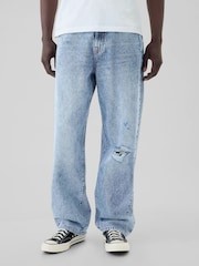 Gap Blue Distressed Loose Fit Baggy Jeans - Image 2 of 5