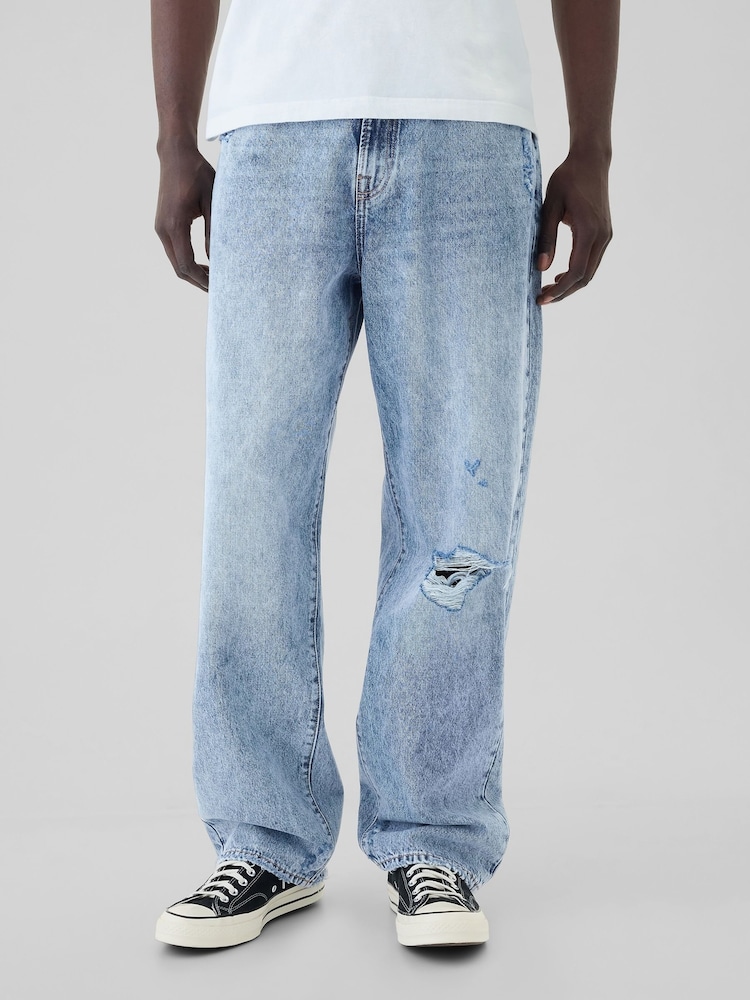 Gap Blue Distressed Loose Fit Baggy Jeans - Image 2 of 5