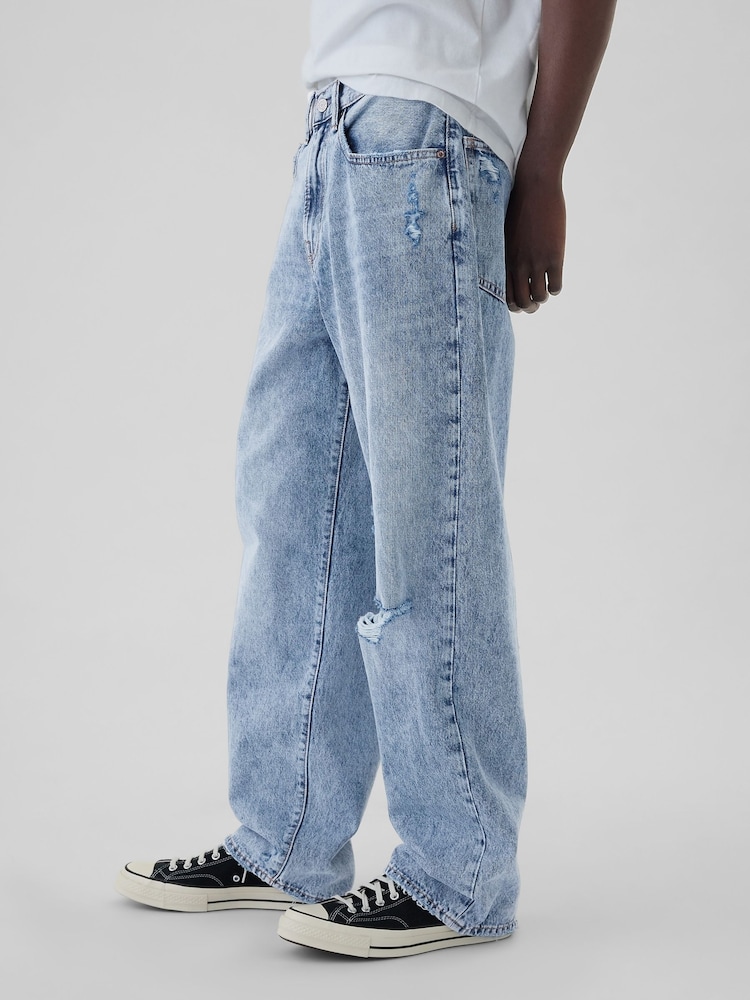 Gap Blue Distressed Loose Fit Baggy Jeans - Image 4 of 5