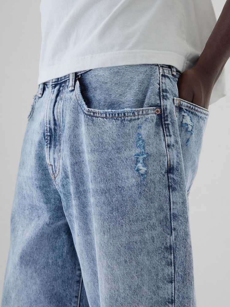 Gap Blue Distressed Loose Fit Baggy Jeans - Image 5 of 5