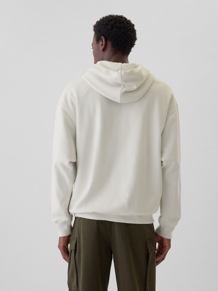 Gap White Heavyweight Heritage Logo Hoodie - Image 2 of 5