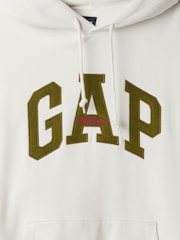 Gap White Heavyweight Heritage Logo Hoodie - Image 5 of 5