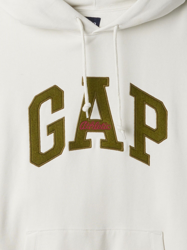 Gap White Heavyweight Heritage Logo Hoodie - Image 5 of 5