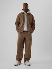 Brązowy - Dżinsowa kurtka koszulowa Gap Denim Cargo - Image 3 of 5