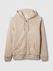 Bej - Hanorac cu fermoar întreg căptușit cu logo sherpa Gap d - Image 5 of 5