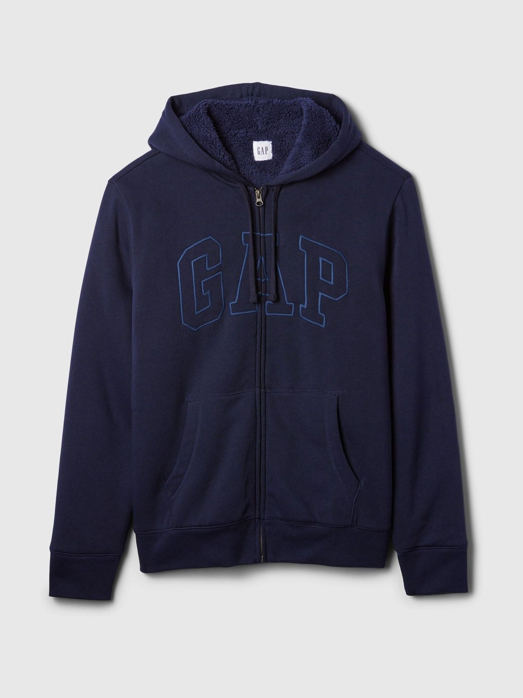 Buy Gap Navy blue Logo Sherpa Lined Zip Up Hoodie from Next Luxembourg
