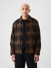 Gap Brown Relaxed Textured Twill Shirt - Image 1 of 5