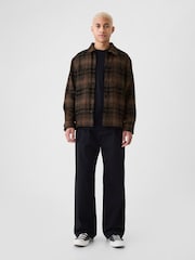 Gap Brown Relaxed Textured Twill Shirt - Image 3 of 5