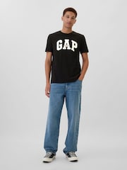 Zwart - Gap - Everyday Original Logo 100% Katoenen T-shirt met ronde hals en korte mouwen - Image 3 of 5