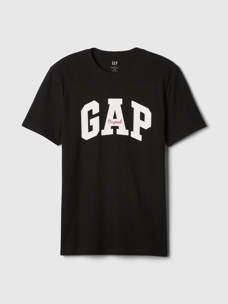 Zwart - Gap - Everyday Original Logo 100% Katoenen T-shirt met ronde hals en korte mouwen - Image 5 of 5