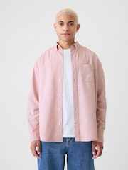 Gap Pink Long Sleeve Big Oxford Shirt - Image 1 of 5