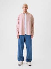 Gap Pink Long Sleeve Big Oxford Shirt - Image 3 of 5