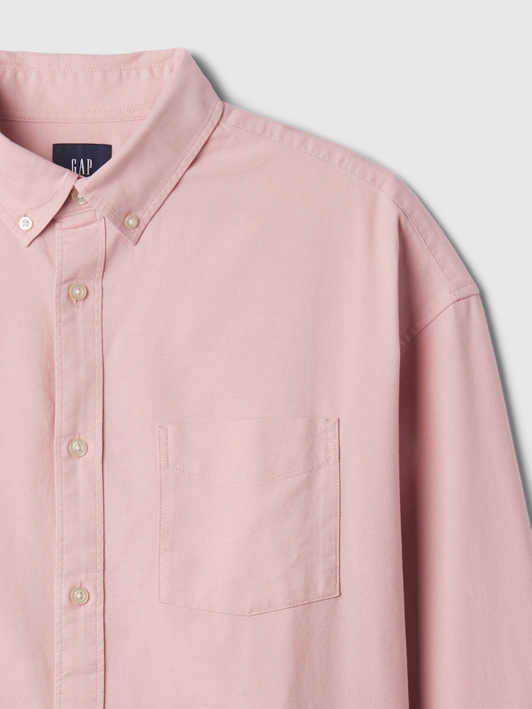 Gap Pink Long Sleeve Big Oxford Shirt - Image 5 of 5