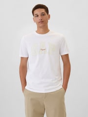 Gap White Everyday Original Logo 100% Cotton Crew Neck Short Sleeve T-Shirt - Image 1 of 4