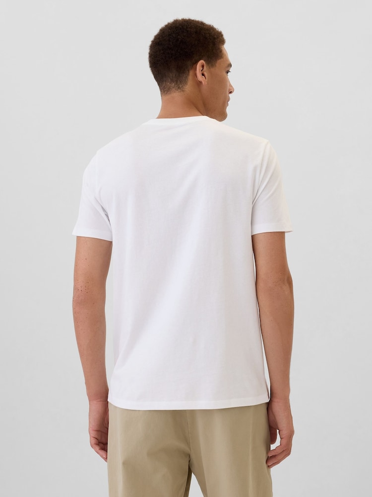 Gap White Everyday Original Logo 100% Cotton Crew Neck Short Sleeve T-Shirt - Image 2 of 4