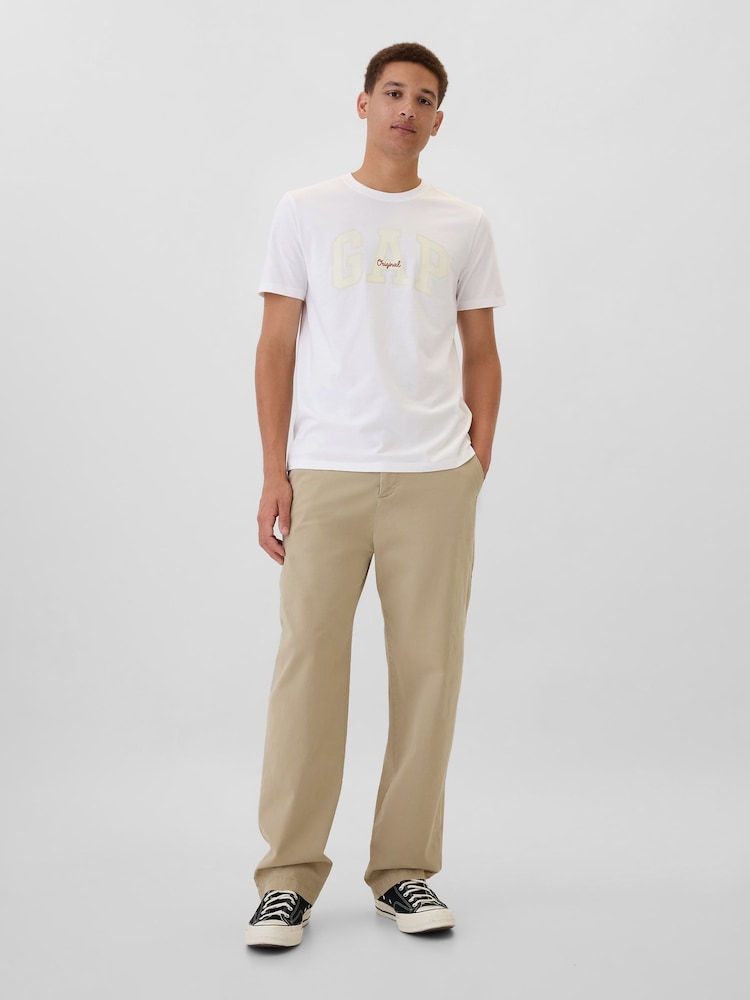 Gap White Everyday Original Logo 100% Cotton Crew Neck Short Sleeve T-Shirt - Image 3 of 5